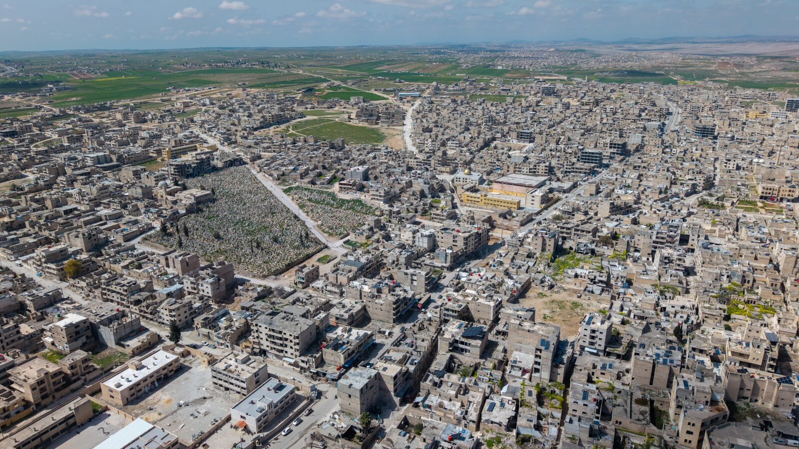 Aerial survey of Maarat al-Numan, Idlib countryside